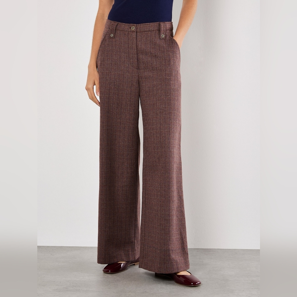 Tweed Trousers with Tab Detail